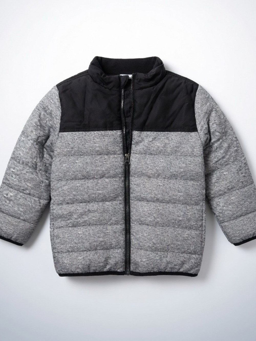 ❄️ Kids Headquarters Boys Puffer Jacket Size 6 Black Gray Colorblock Quilted NEW